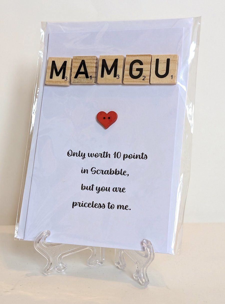  Mamgu only worth 10 points in Scrabble greetings card Welsh