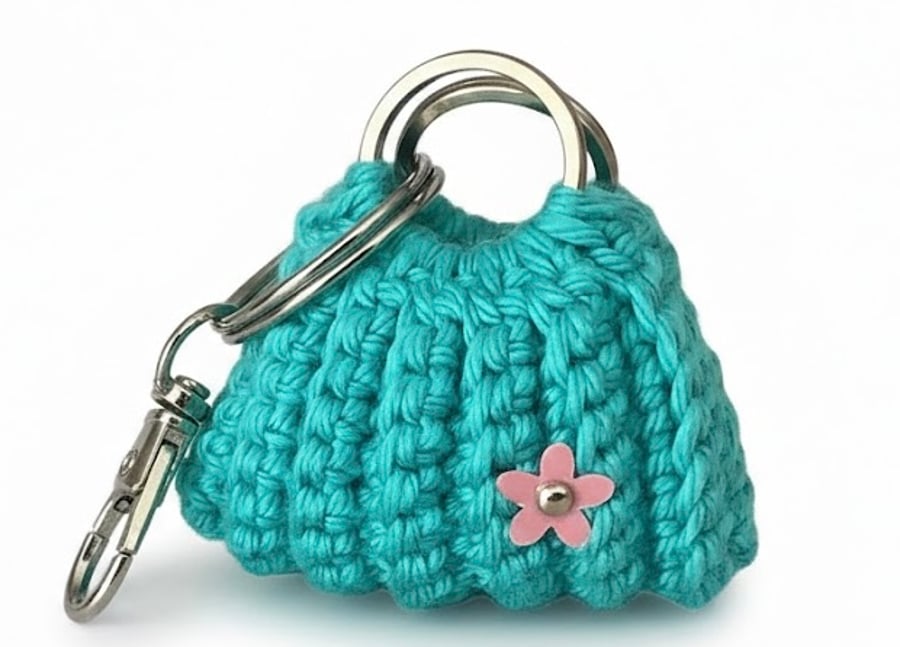 Mini Crochet Purse Keychain, Colourful Bag Charm