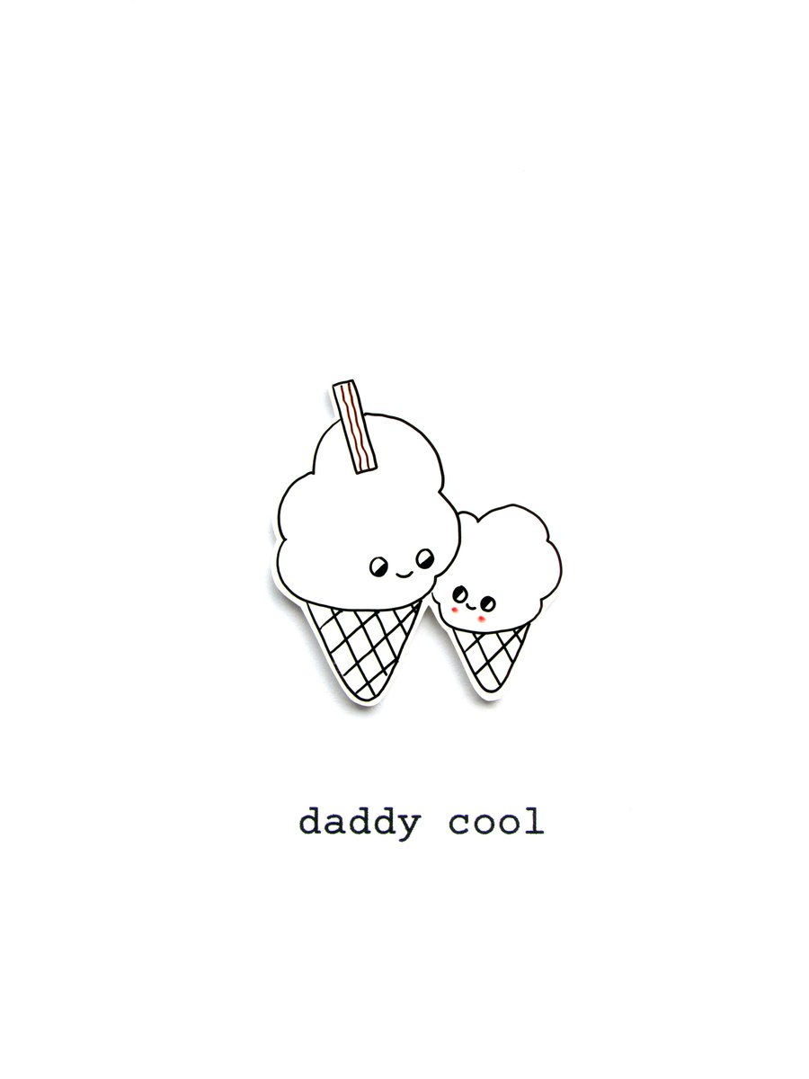 daddy cool - ice cream cones - handmade & hand drawn father's day card