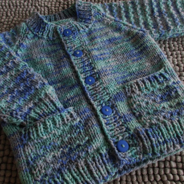 18" Multi Aran Cardigan with Pockets