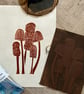 Mushroom Linoprint: Hand-Burnished Autumn Wall Art - Image 4