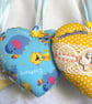 Handmade Safari Animal Heart Hanging Decoration Baby Nursery Gift