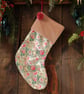 Christmas Stocking Vintage Little Chelsea Pom Pom Pink