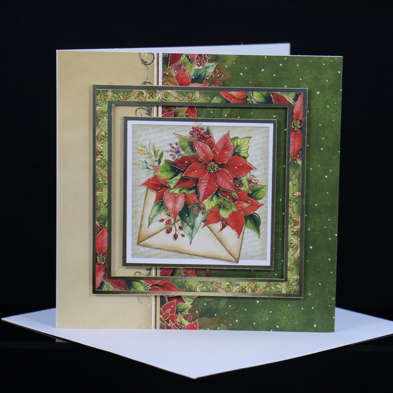 Poinsettias Christmas card
