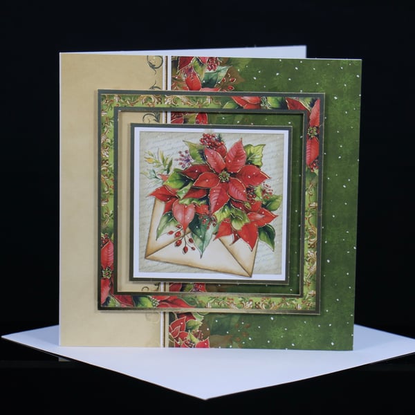 Poinsettias Christmas card