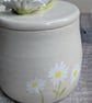 Perfectly imperfect sample- Ceramic lidded pot with sculpted daisy - Image 4