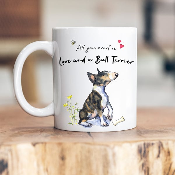 Love and a Bull Terrier Ceramic Mug