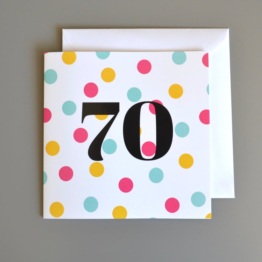 70th Birthday Card for Her - 70 -Seventy - Seventieth Birthday Card