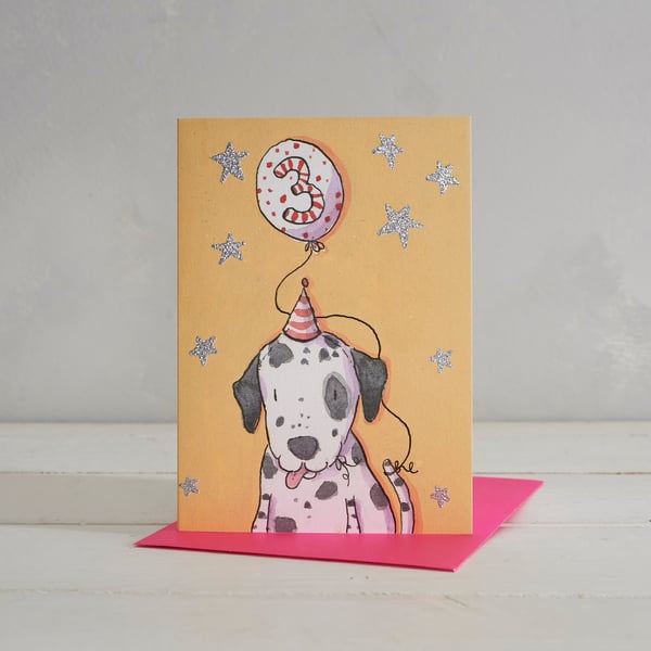 Children's 3rd Birthday Dalmatian Greetings card