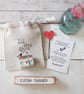 Little Wooden Painted House and Stamped Base in a Bag