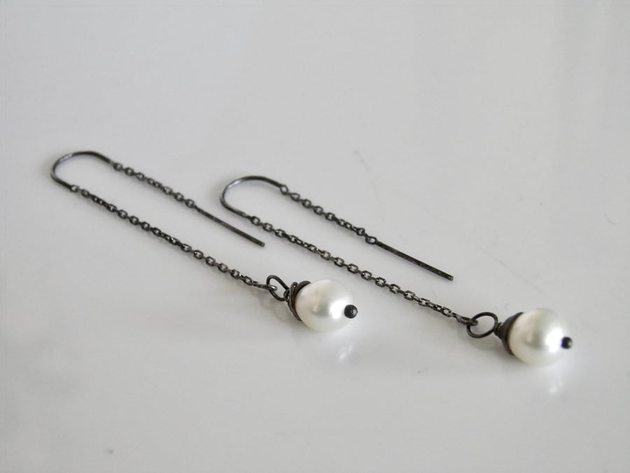 Pearl Earrings Sterling Silver 