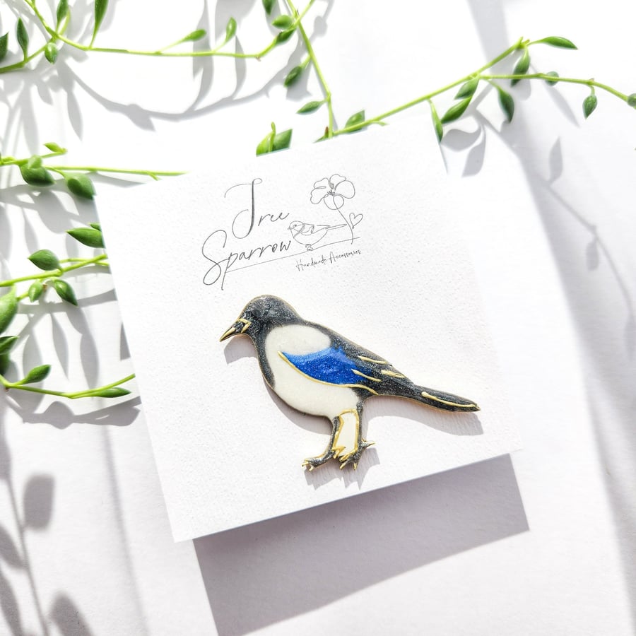 Hand-painted Bird Brooch