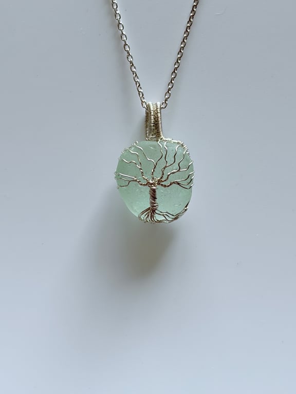 Scottish Sea Glass Necklace – Genuine Beach Glass Pendant – Handmade Coastal Gif