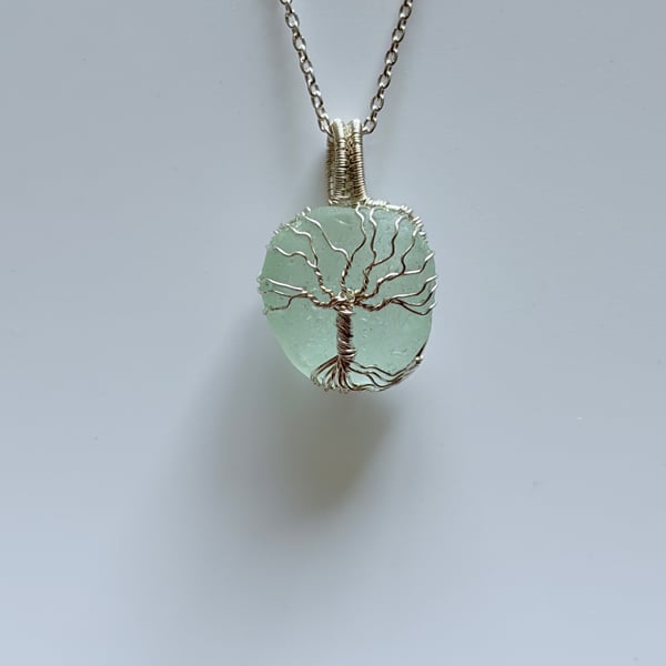 Scottish Sea Glass Necklace – Genuine Beach Glass Pendant – Handmade Coastal Gif