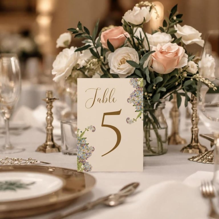 Spring, Summer, Wedding Table Number, PDF, Printable