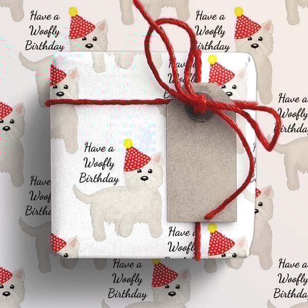 Westie west highland terrier birthday gift wrap