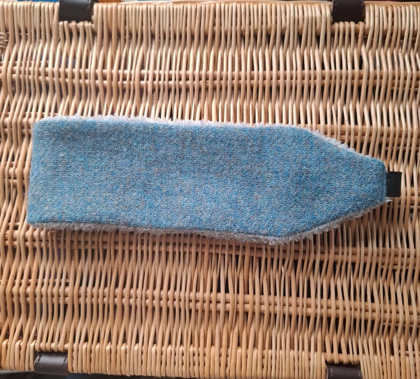 Cosy Earwarmers - Blue Speckled Harris Tweed 