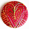Buttons 1 inch button Hand Dyed Silks and Cottons Free Machine Embroidery Button