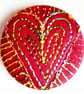 Buttons 1 inch button Hand Dyed Silks and Cottons Free Machine Embroidery Button
