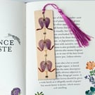 Pressed Flower Wooden Bookmark, Bleeding Hearts 