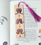 Pressed Flower Wooden Bookmark, Bleeding Hearts 