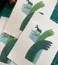Magic Donkey No.16 Three-Colour A5 Reduction Linocut Print - Image 4