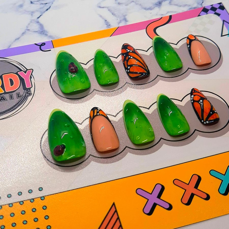 Butterfly Press on Nails