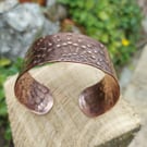 Punched semicircular wide copper cuff  bangle 