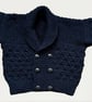 Hand Knitted Double Breasted Cardigan - Navy Blue - Age 3 - 4 years - Image 7