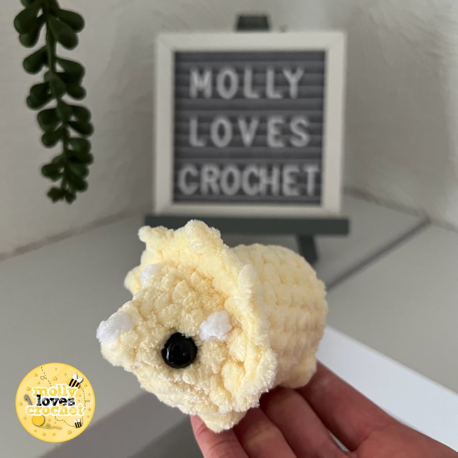 Mini Crochet Triceratops Plushie LEMON