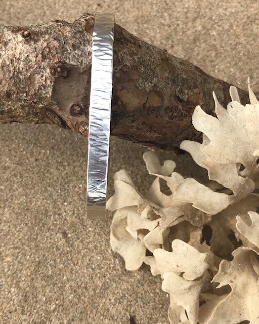 Handmade Solid Sterling Silver 925 Textured Open Cuff Bracelet – Unique Jeweller