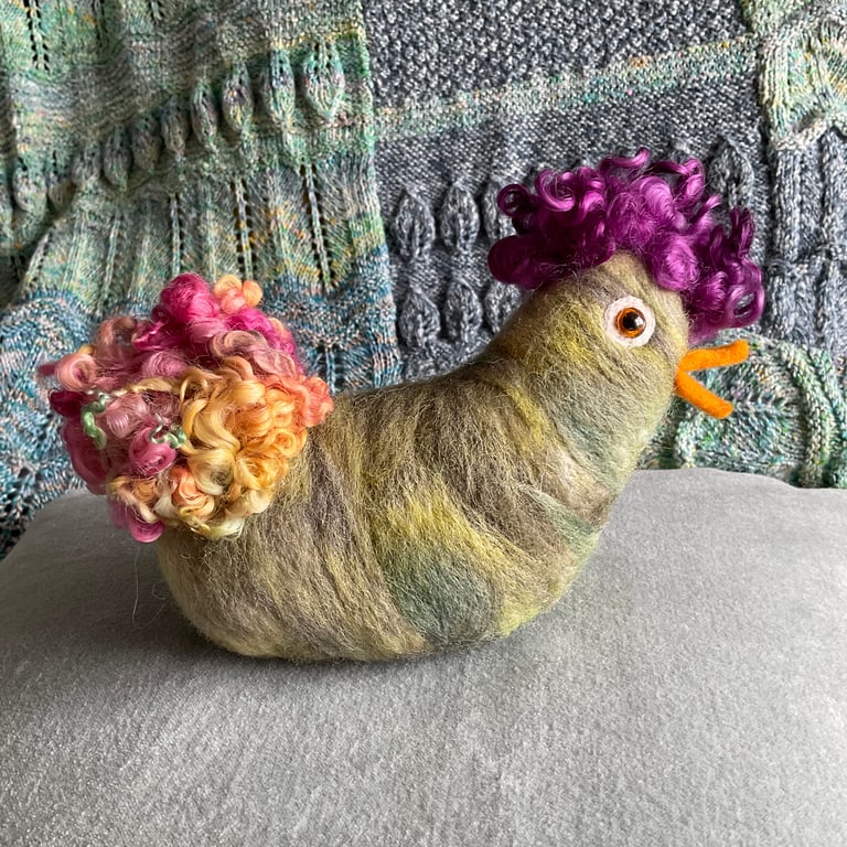 “Sweetpea” needle felted chicken 