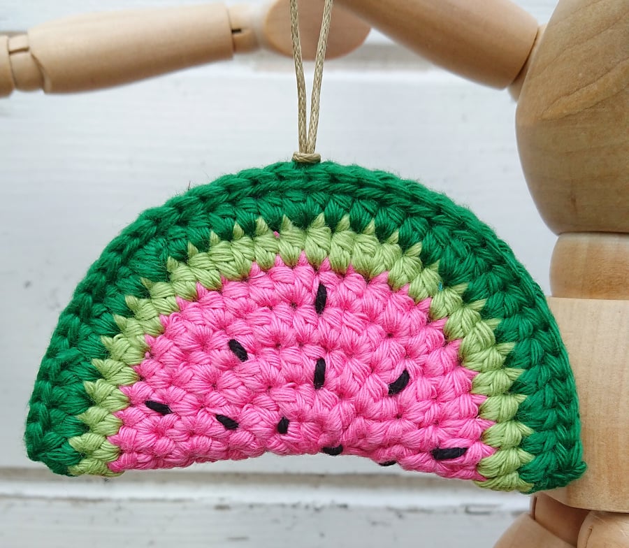 Crochet Watermelon Hanging Decoration
