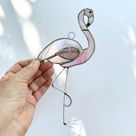 Stained Glass Flamingo Suncatcher - Handmade Window Decoration
