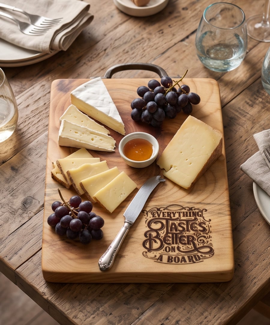Unique monkey puzzle cheese board.