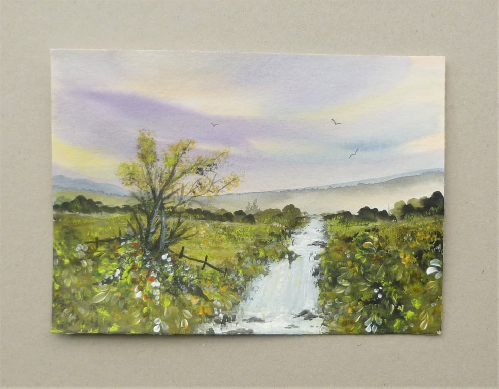 original art watercolour landscape. ( ref F 658 A4 )