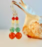 Mixed Gemstone Earrings In Autumn Shades - Handmade In Devon - Image 1