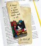 Sleeping Cat & Books Bookmark, 52mm x 148mm