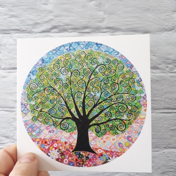 Beautiful Tree of Life Art Birthday Card for Mum