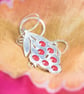 Enamelled Lychee Pendant, Handmade Red Fruit pendant