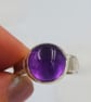 Chunky Amethyst Cabochon Sterling Silver Ring - Image 3