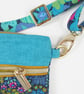 Peacock Blue Adjustable Crossbody Bag - Image 4