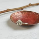 Silver flower stacking ring