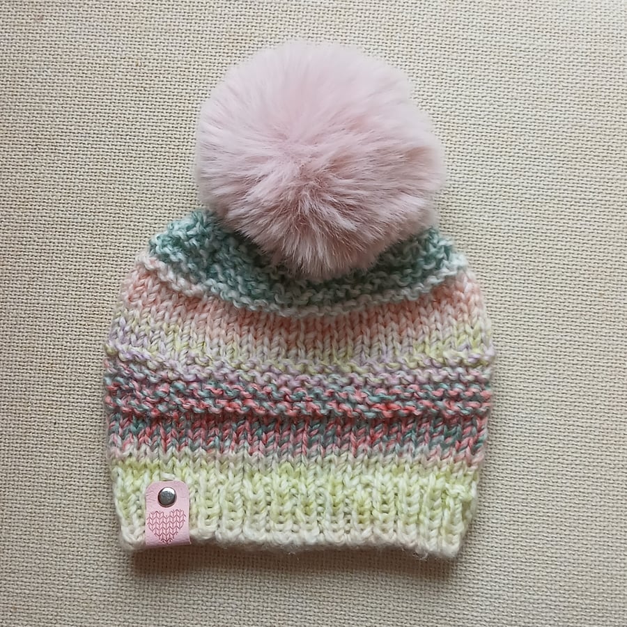 HAND KNIT Babies Springtime Beanie Hat