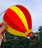 Orange and yellow fused glass hot air balloon hanging decoration - Image 2