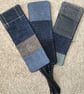 Tweed Bookmark, with cotton backing and ribbon , handcrafted. Save the Page . - Image 6