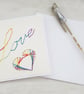 Love Rainbow Heart Card, Hand Stitched Keepsake Card  - Image 3