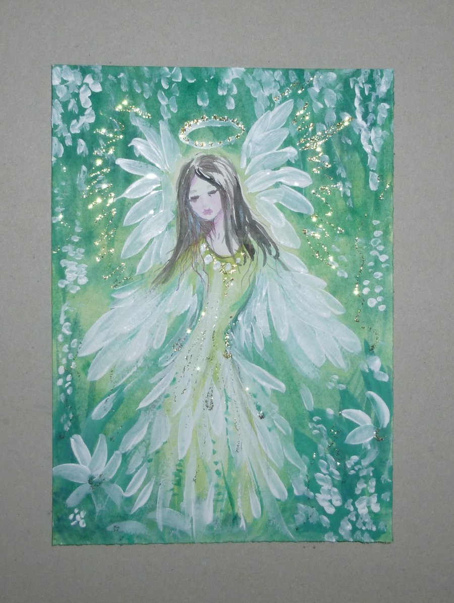 hand painted angel fairy original art ( ref FA 163 PN M5 )