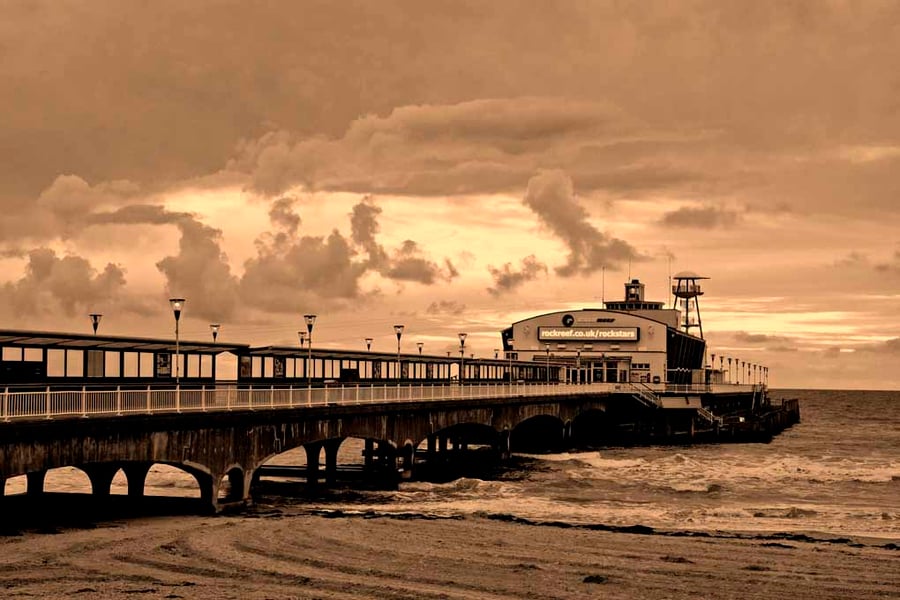 Bournemouth Pier And Beach Dorset England UK Photograph Print