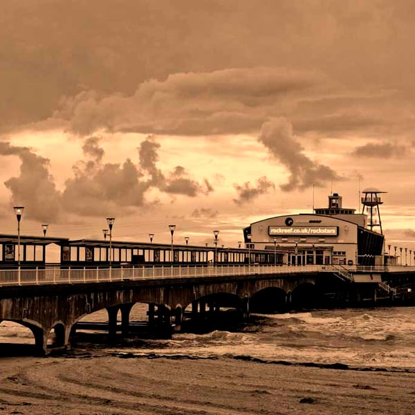 Bournemouth Pier And Beach Dorset England UK Photograph Print